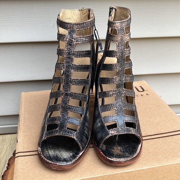 BED|STU OCCAM Peep Toe Heel Black Lux Women size 9 🥳 Host Pick 🥳 - Picture 2 of 16